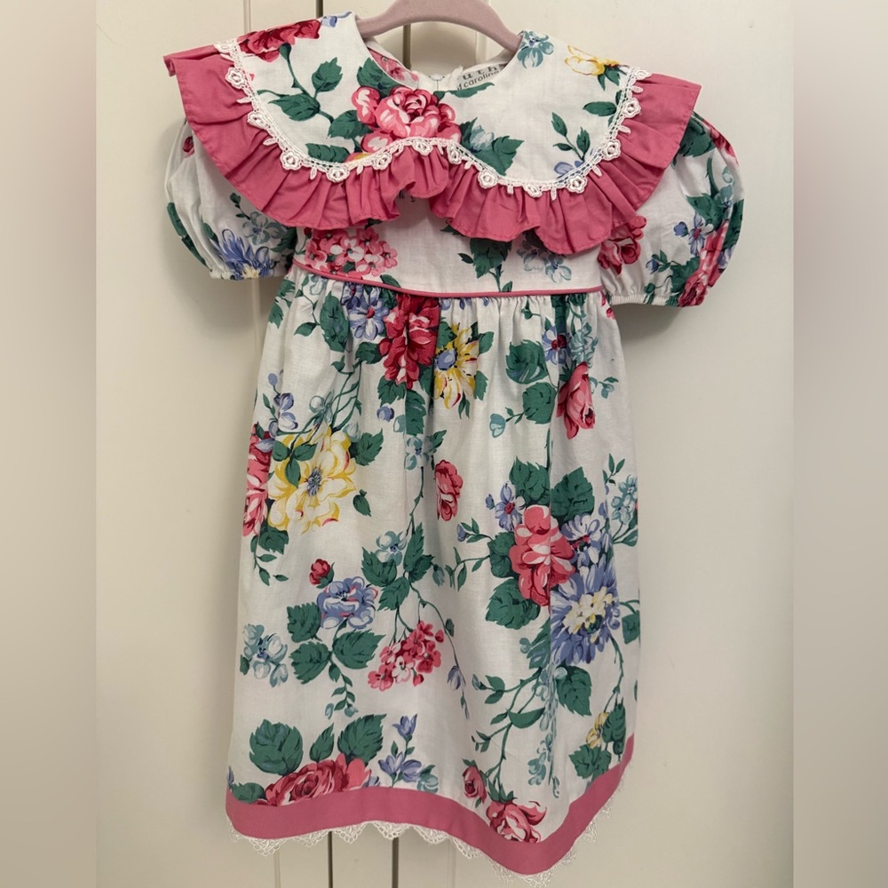 Vintage 90s Ruth of Carolina Pink Flower Dress